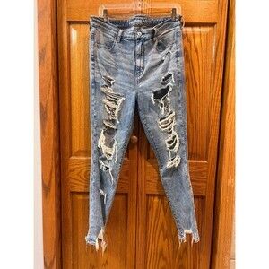American Eagle Distressed Super High Rise Jegging Sz 14 
